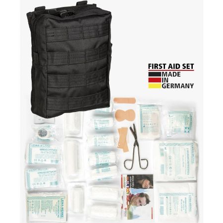 Picture of GERMAN MADE MOLLE 43-PIECE FIRST AID KIT, BLACK