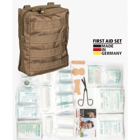 Picture of GERMAN MADE MOLLE 43-PIECE FIRST AID KIT, COYOTE TAN
