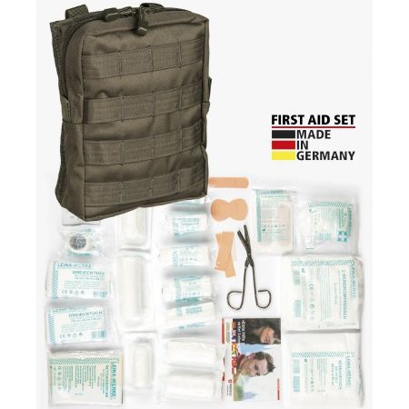 Picture of GERMAN MADE MOLLE 43-PIECE FIRST AID KIT, OD GREEN