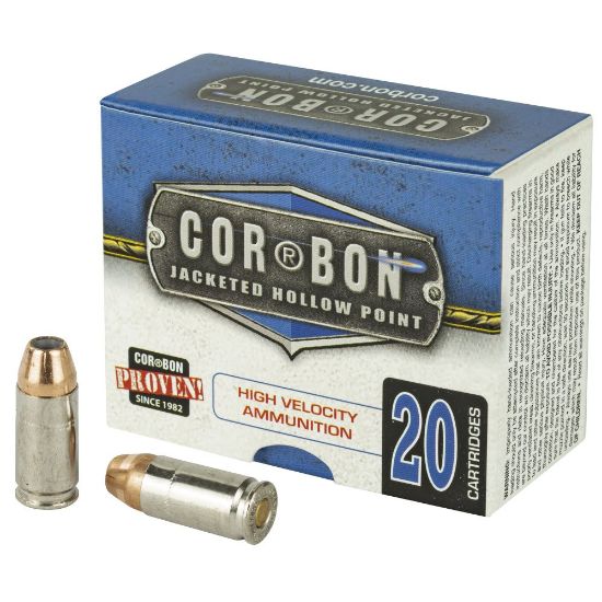 Picture of CORBON SELF DEFENSE 9MM +P 90GR JACKETED HOLLOW POINT, 20RD BOX