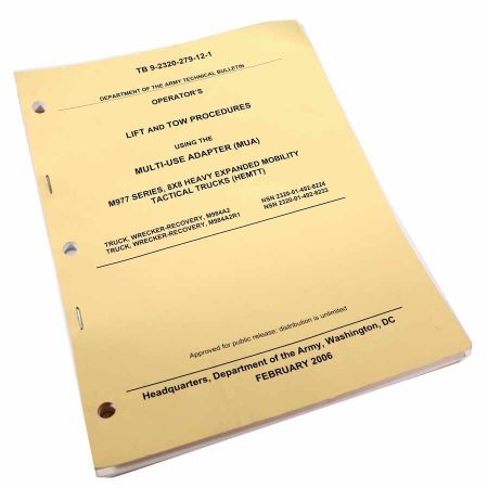 Picture of US ARMY OPERATORS LIFT / TOW PROCEDURES USING MULTI-USE ADAPTER M977 SERIES