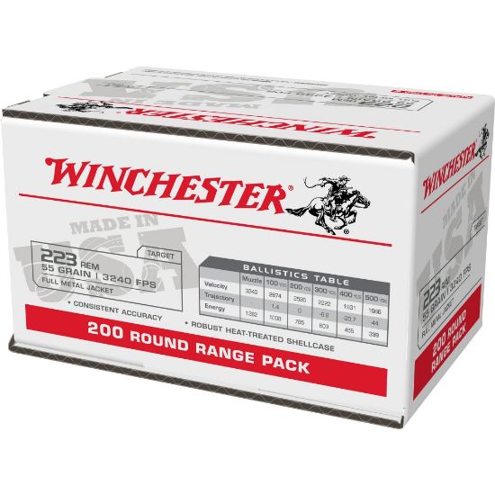200rd Box of Winchester .223 Remington 55gr FMJ, Thousand Rounds, AR Food, 020892225022, AMMO-W223200, 223remammoseek, RTG Parts