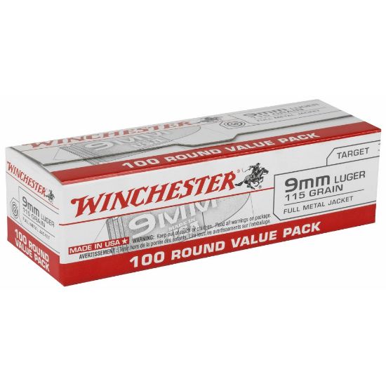 Picture of WINCHESTER USA 9MM 115GR FMJ 100RD VALUE PACK