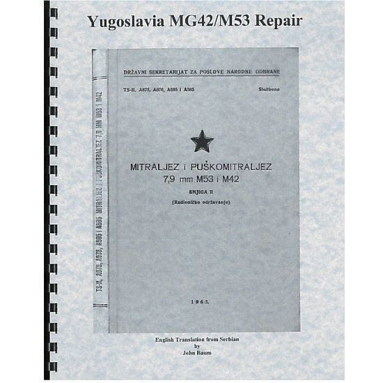Picture of YUGOSLAVIA M53/MG42 ARMORER'S MANUAL, YUGO MILITARY ISSUE IN ENGLISH