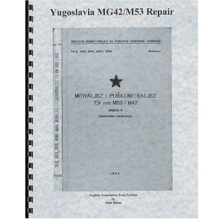Picture of YUGOSLAVIA M53/MG42 ARMORER'S MANUAL, YUGO MILITARY ISSUE IN ENGLISH