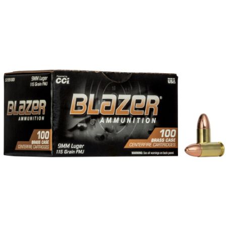 Picture of BLAZER BRASS 9MM 115GR FMJ, 100RD BULK BOX