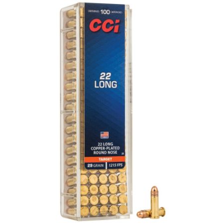 Picture of CCI 22 LONG HIGH VELOCITY 29GR COPPER ROUND NOSE, 100RD/BOX