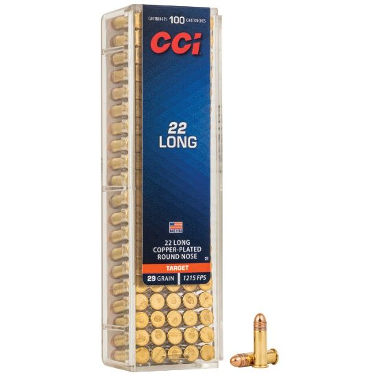 Picture of CCI 22 LONG HIGH VELOCITY 29GR COPPER ROUND NOSE, 100RD/BOX