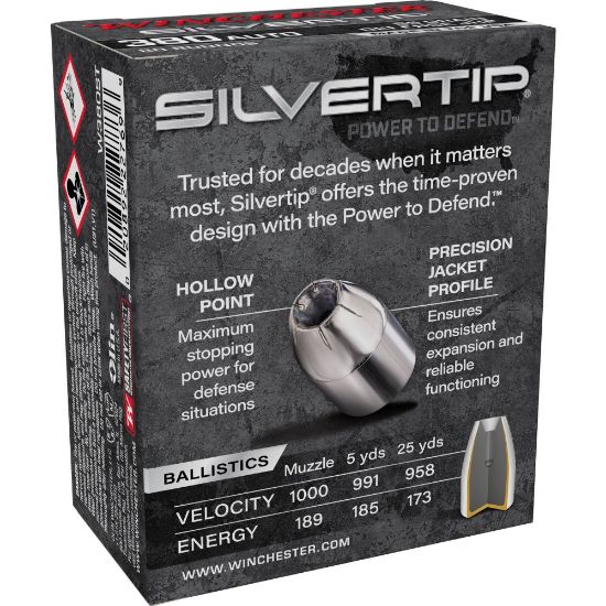 Picture of WINCHESTER SILVERTIP 380ACP 85GR JHP, 20RD/BOX