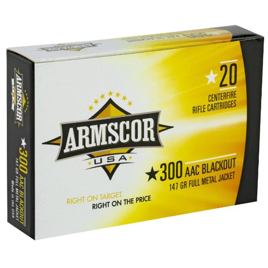 Picture of ARMSCOR 300 BLACKOUT 147GR FMJ, 20RD/BOX
