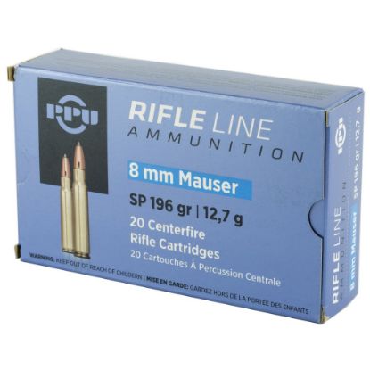 Picture of PRVI PARTIZAN 8MM MAUSER 196GR SP, 20RD BOX