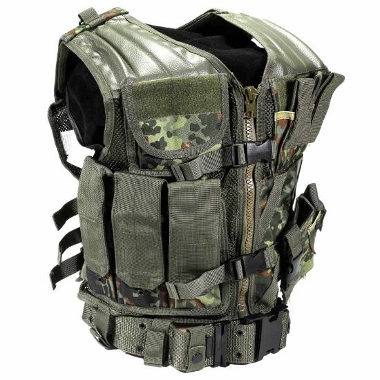 Picture of MIL-TEC USMC STYLE COMBAT VEST W/ BELT NEW, FLECTARN CAMO