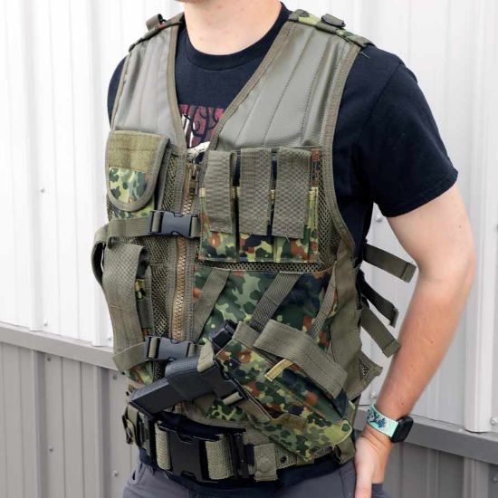 Picture of MIL-TEC USMC STYLE COMBAT VEST W/ BELT NEW, FLECTARN CAMO