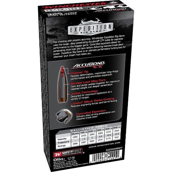 Picture of WINCHESTER EXPEDITION BIG GAME 325 WSM 200GR ACCUBOND CT, 20RD/BOX