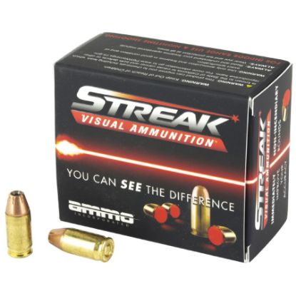 Picture of AMMO INC STREAK DEFENSE 380ACP 90GR JHP, NON-INCENDIARY TRACER, RED, 20RD BOX