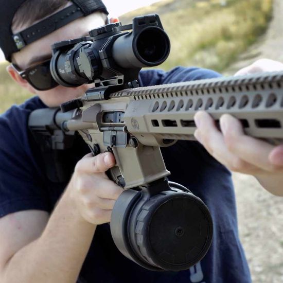 Picture of WARRIOR SYSTEMS W15 50RD AR15/M4 DRUM MAGAZINE, BLACK