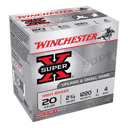 Picture of WINCHESTER SUPER-X HIGH BRASS GAME LD 20GA, 2.75", #4, 25RD / BOX