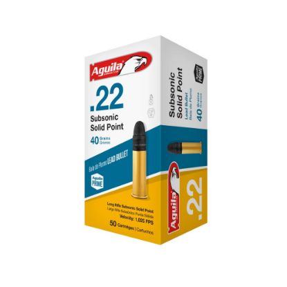 Picture of AGUILA 22LR SUBSONIC 40GR LEAD SOLID POINT, 50RD BOX