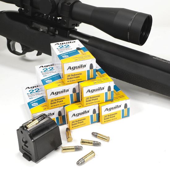 Picture of AGUILA 22LR SUBSONIC 40GR LEAD SOLID POINT, 50RD BOX