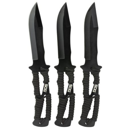 Picture of SOG THROWING KNIVES, PARACORD HANDLE, INCLUDES SHEATH, 3 PACK