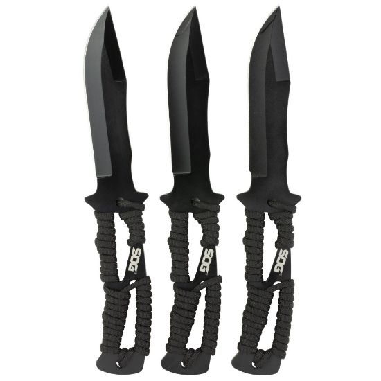 Picture of SOG THROWING KNIVES, PARACORD HANDLE, INCLUDES SHEATH, 3 PACK
