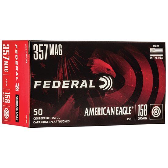 Picture of FEDERAL AMERICAN EAGLE 357 MAGNUM 158GR JACKETED SOFT POINT 50RD/BOX