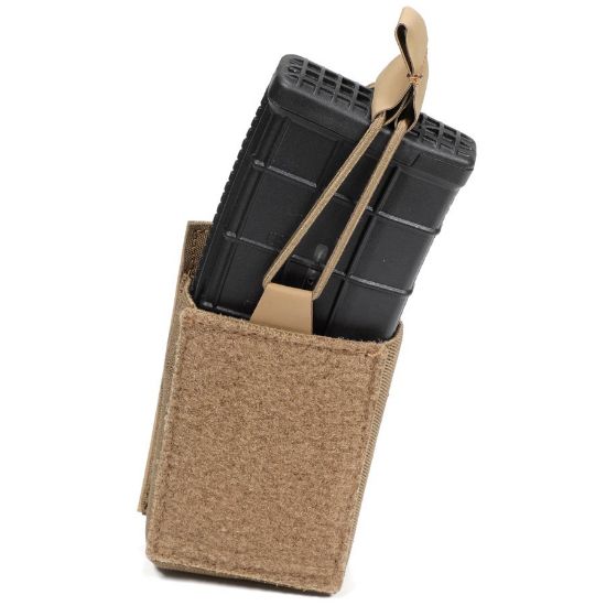 Picture of FDE AR15 SINGLE MAG VELCRO POUCH W/ BUNGEE PULLER
