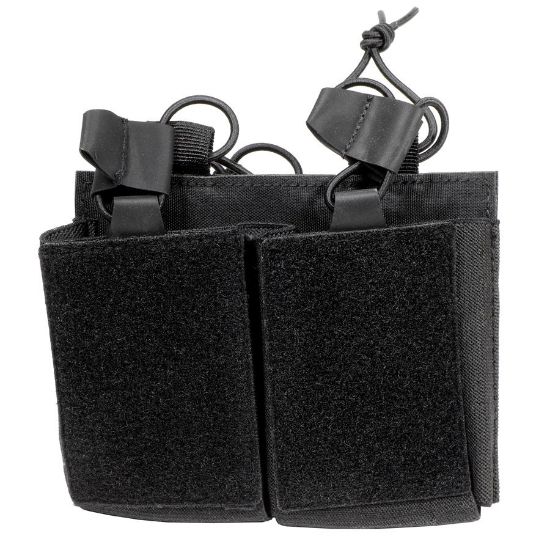 Picture of BLACK AR15 DUAL MAG VELCRO POUCH W/ BUNGEE PULLER