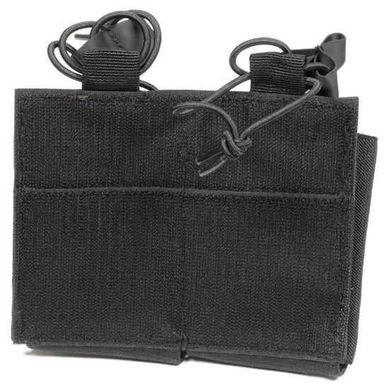Picture of BLACK AR15 DUAL MAG VELCRO POUCH W/ BUNGEE PULLER