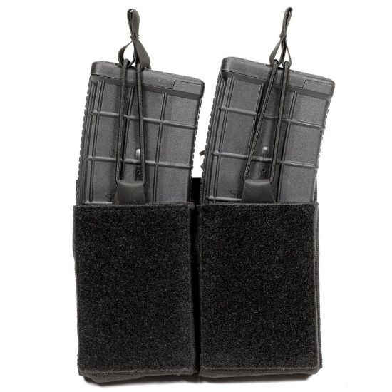 Picture of BLACK AR15 DUAL MAG VELCRO POUCH W/ BUNGEE PULLER
