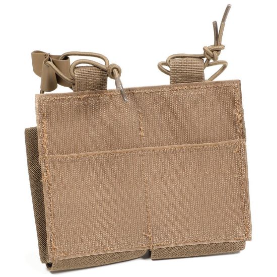 Picture of FDE AR15 DUAL MAG VELCRO POUCH W/ BUNGEE PULLER