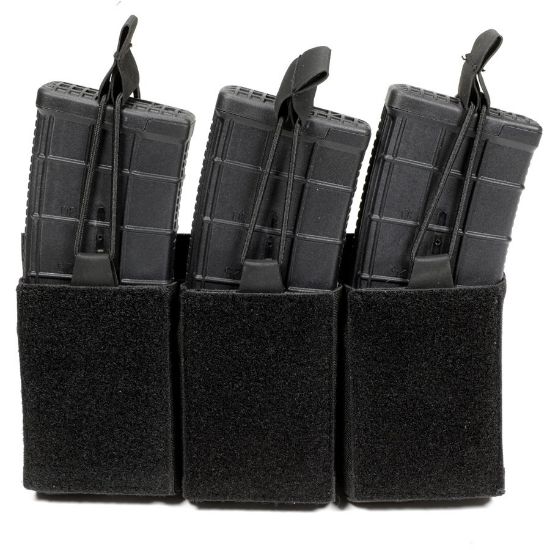 Picture of BLACK AR15 TRIPLE MAG VELCRO POUCH W/ BUNGEE PULLER