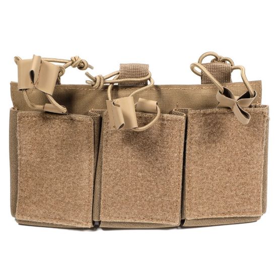 Picture of FDE AR15 TRIPLE MAG VELCRO POUCH W/ BUNGEE PULLER