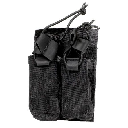 Picture of BLACK DUAL PISTOL MAG VELCRO POUCH W/ BUNGEE PULLER
