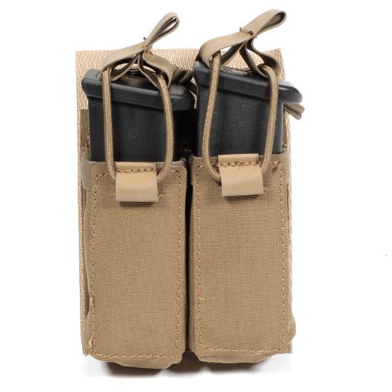 Picture of FDE DUAL PISTOL MAG VELCRO POUCH W/ BUNGEE PULLER