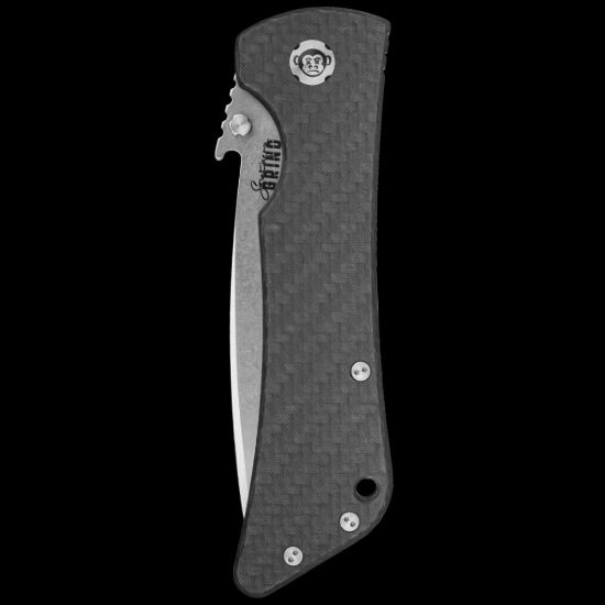 Picture of SOUTHERN GRIND BAD MONKEY FOLDING KNIFE 4" DROP POINT BLACK CARBON HANDLE