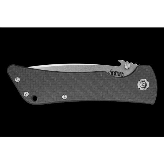 Picture of SOUTHERN GRIND BAD MONKEY FOLDING KNIFE 4" DROP POINT BLACK CARBON HANDLE