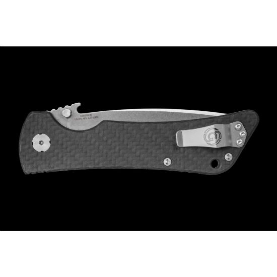 Picture of SOUTHERN GRIND BAD MONKEY FOLDING KNIFE 4" DROP POINT BLACK CARBON HANDLE
