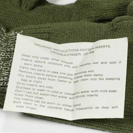 Picture of USGI WOOL TRIGGER FINGER MITTENS, ONE PAIR