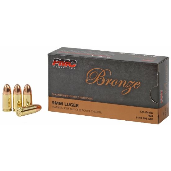 Picture of PMC BRONZE AMMUNITION 9MM 124GR FMJ, 50RD/BOX