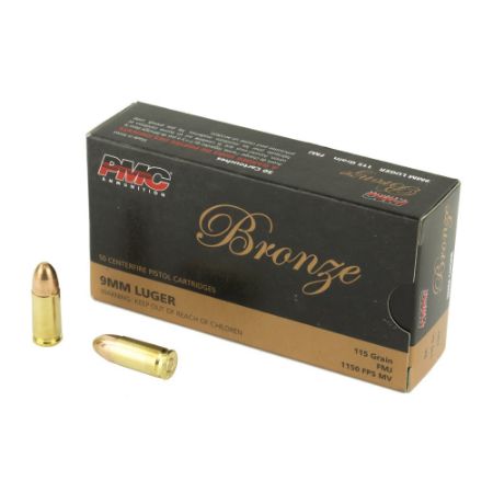 Picture of PMC BRONZE AMMUNITION 9MM 115GR FMJ, 50RD/BOX