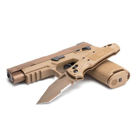 Picture of HOGUE K320 M17/M18 FOLDING KNIFE, TAN, TANTO POINT 3.5", PVD COYOTE TAN FINISH