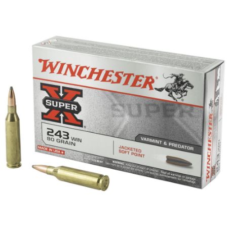 Picture of WINCHESTER SUPER-X 243 WIN 80GR JACKETED SOFT POINT, 20RD BOX