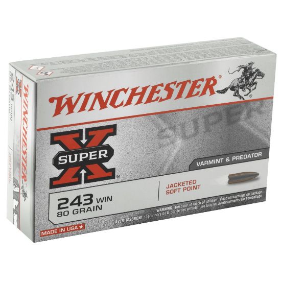 Picture of WINCHESTER SUPER-X 243 WIN 80GR JACKETED SOFT POINT, 20RD BOX