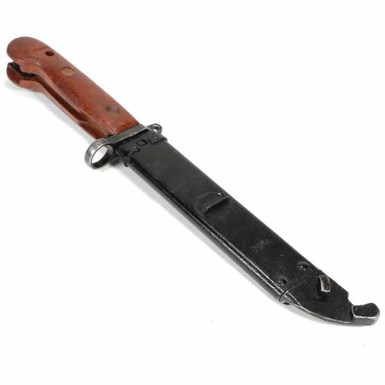 Picture of POLISH AKM TYPE 1 BAYONET, ORANGE BAKELITE GRIP, FITS STAMPED AK47 AKM AK74, G-VG
