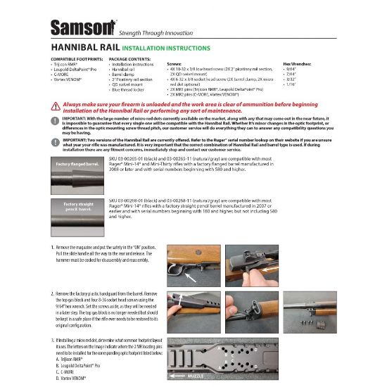 Picture of SAMSON HANNIBAL RAIL FOR 2008+ RUGER MINI-14/30, BLACK 