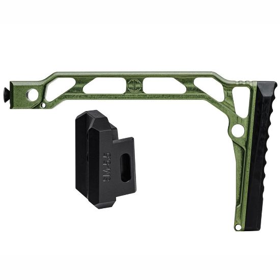 Picture of JMAC CUSTOMS SS-8RP WITH RUBBER BUTTPAD FOR 5.5MM FOLDING AK, GREEN