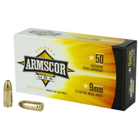 Picture of ARMSCOR 9MM 115GR FMJ, 50RD/BOX