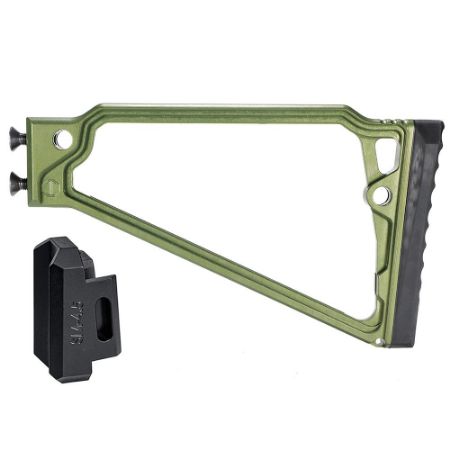 Picture of JMAC CUSTOMS TS-8RP FOLDING STOCK WITH RUBBER BUTTPAD FOR 4.5MM FOLDING AK, GREEN