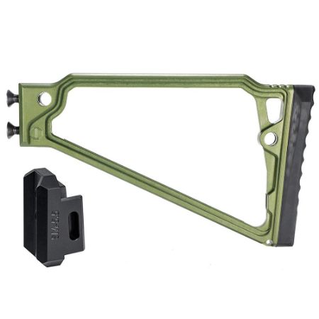 Picture of JMAC CUSTOMS TS-8RP FOLDING STOCK WITH RUBBER BUTTPAD FOR 5.5MM FOLDING AK, GREEN